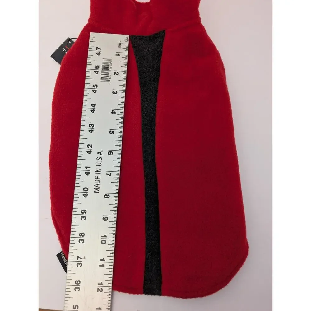 Tanner & Dash Size 12 Dog Jacket Red Fleece Ruff Weather Gear Cozy Winter Pet